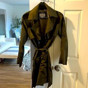 BCBG mid calf length rain trench coat